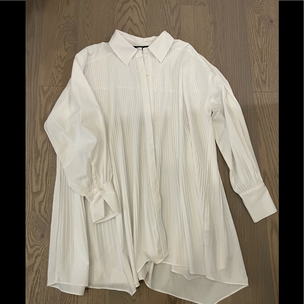 Zara tuxedo shirt dress